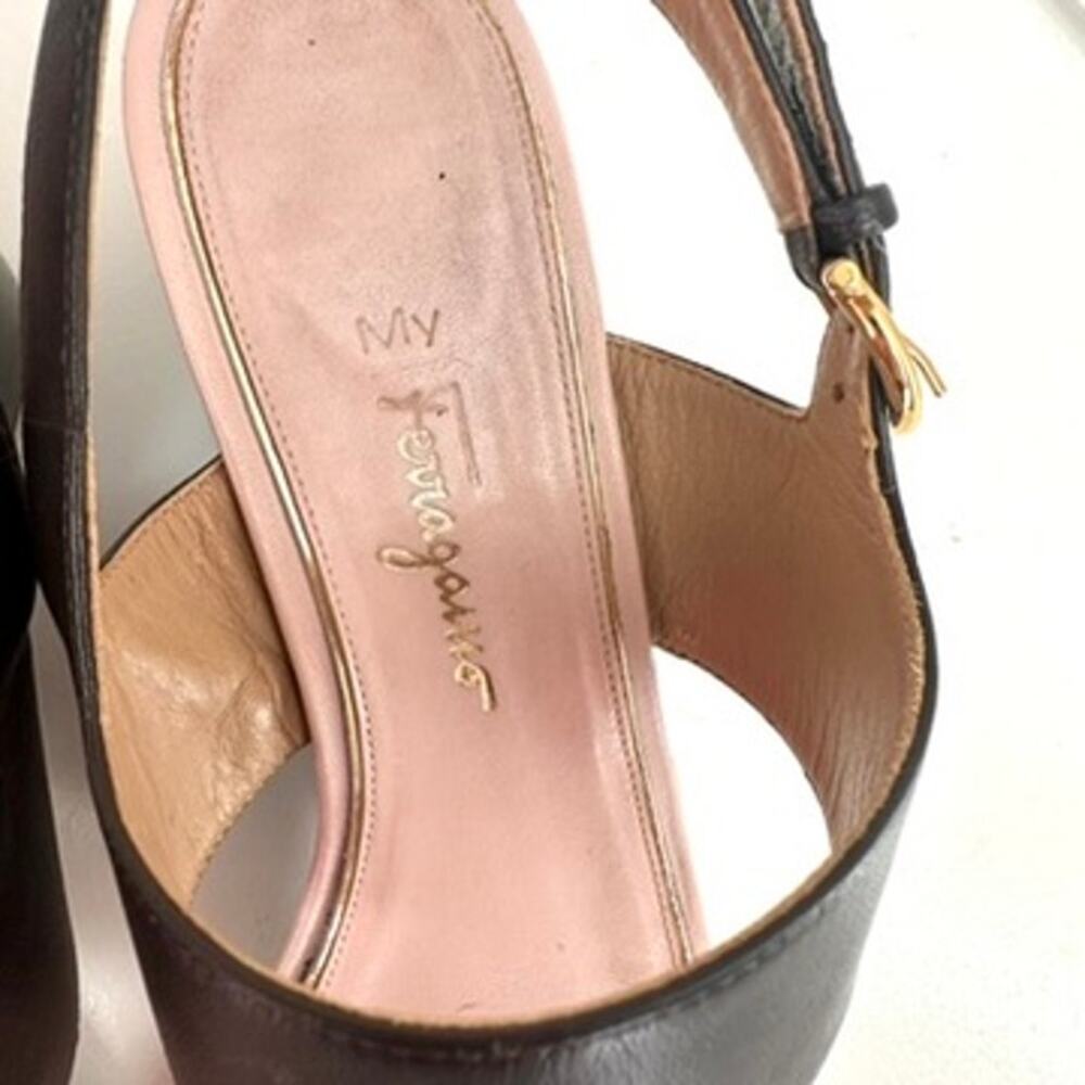 My Ferragamo Sandals Black Leather Python Print S… - image 6